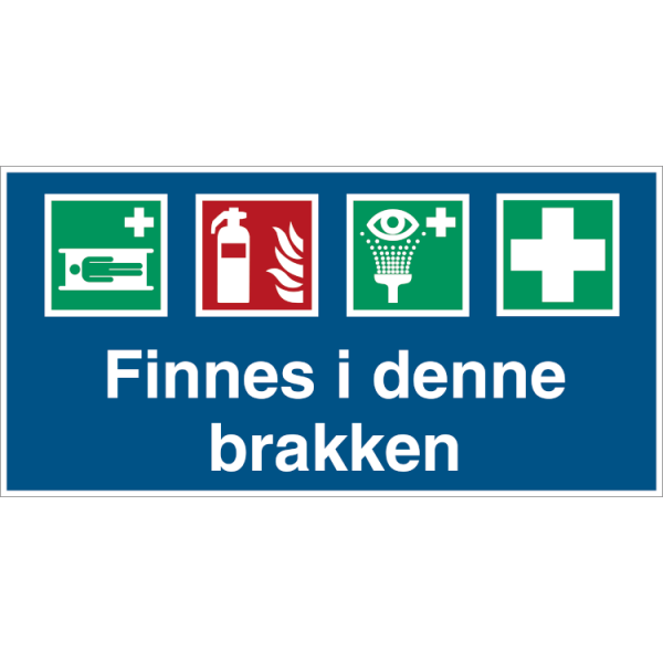 HMS Byggeplasskilt: Finnes i denne brakken - Refleks alu-sandwichplate - 330 x 660 mm