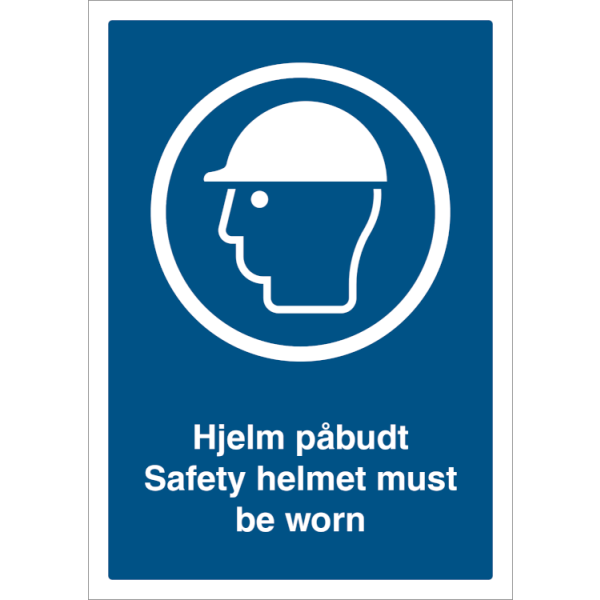 Hjelm påbudt - Safety helmet must be worn