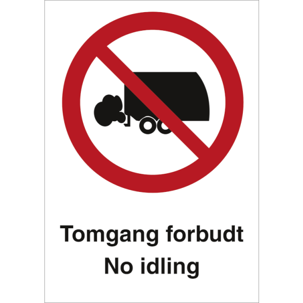 Forbudskilt - Tomgang forbudt - No Idling