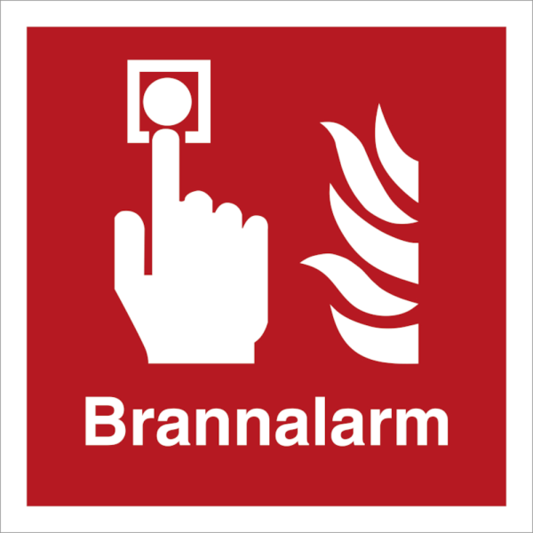 Brannalarm alarmknapp - Brannskilt ISO 7010 F005