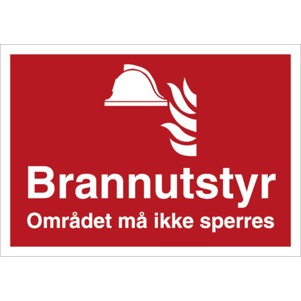 Brannutstyr – området må ikke sperres - Brannskilt ISO 7010 F004