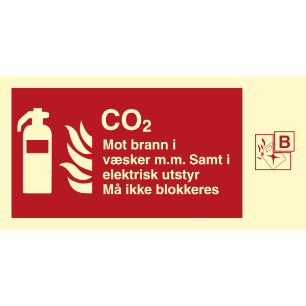 CO2-brannslokker - Brannskilt ISO 7010 F001