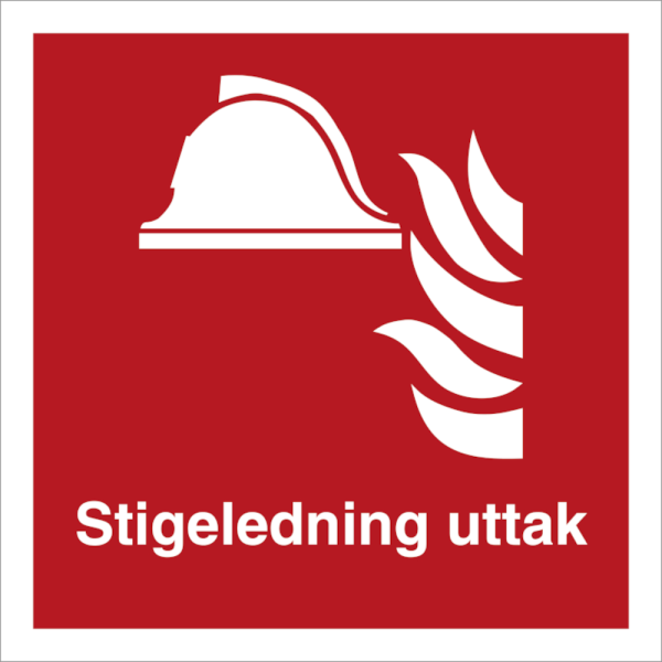 Uttak for stigeledning - Brannskilt ISO 7010