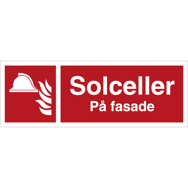 Solceller på fasade - Brannskilt ISO 7010 F004