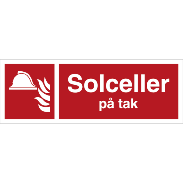 Solcelleanlegg på tak - Brannskilt ISO 7010 F004