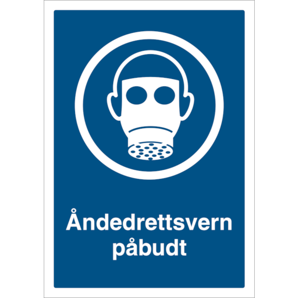 Åndedrettsvern påbudt - Påbudsskilt ISO 7010 M017