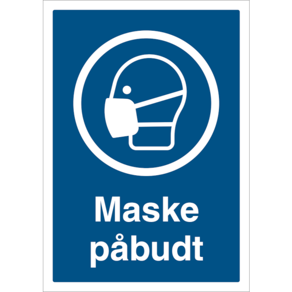 Bruk ansiktsmaske påbudt - Påbudsskilt ISO 7010 M016