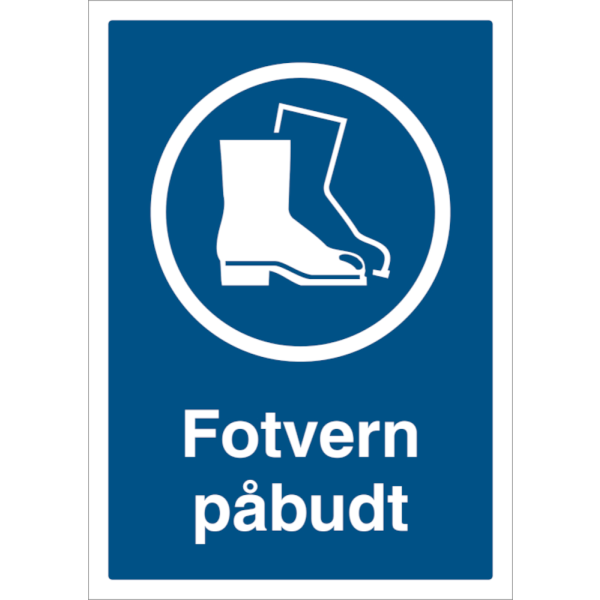 Fotvern påbudt - Påbudsskilt ISO 7010 M008