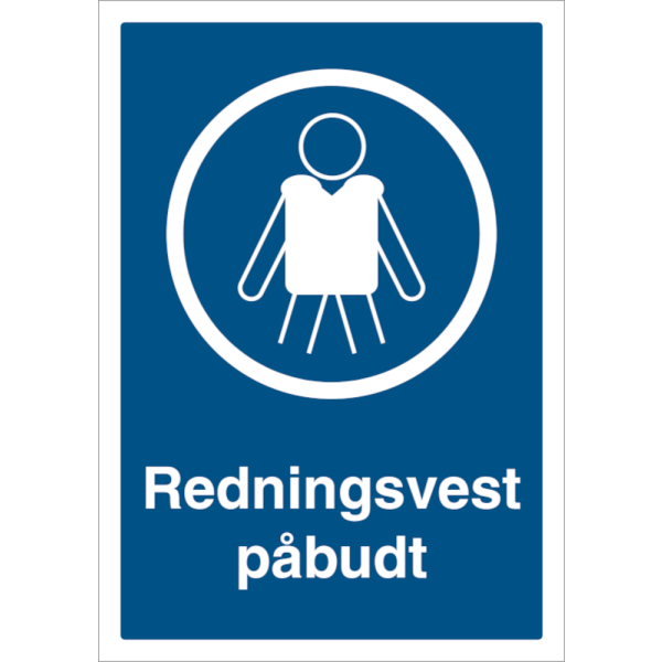 Redningsvest påbudt - Påbudsskilt ISO 7010 M053