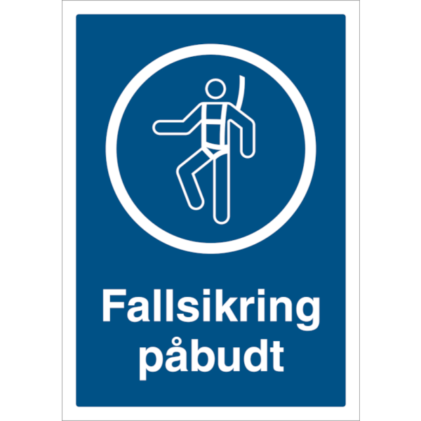 Fallsikring påbudt - Påbudsskilt ISO 7010 M018