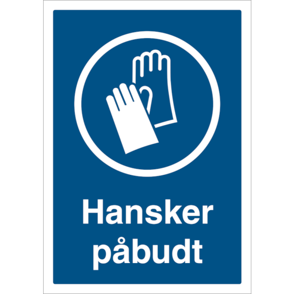 Vernehansker påbudt - Påbudsskilt ISO 7010 M009