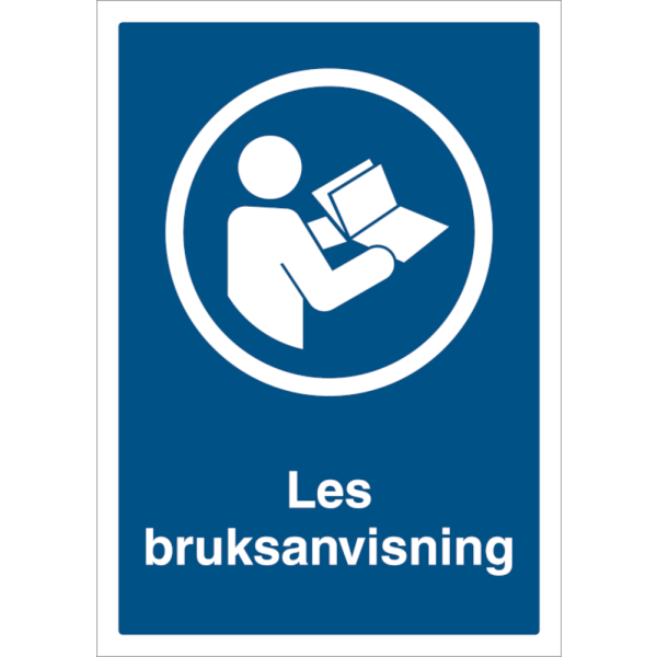 Les bruksanvisningen - Påbudsskilt ISO 7010 M002