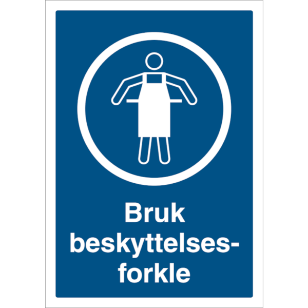 Bruk beskyttelsesforkle - Påbudsskilt ISO 7010 M026