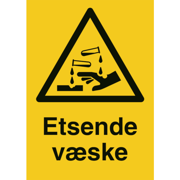 Etsende væsker - Fareskilt ISO 7010 W023
