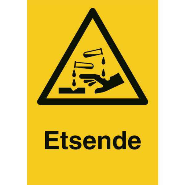 Etsende stoffer - Fareskilt ISO 7010 W023