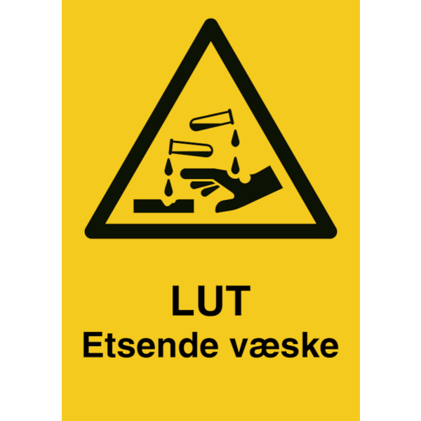 LUT etsende væske - Fareskilt ISO 7010 W023