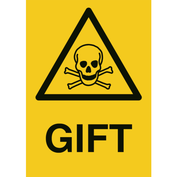 Gift - Fareskilt ISO 7010 W016