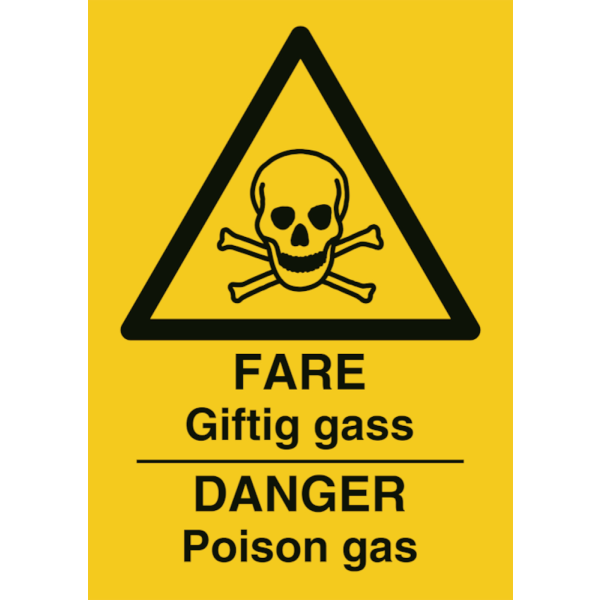 Giftig gass - Fareskilt ISO 7010 W016