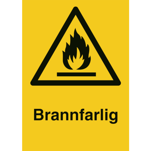 Brannfarlig materiale - Fareskilt ISO 7010 W021