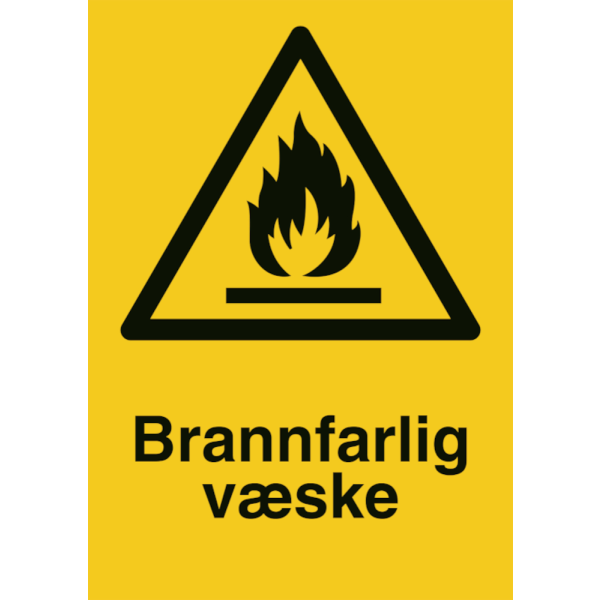 Brannfarlig materiale - Fareskilt ISO 7010 W021