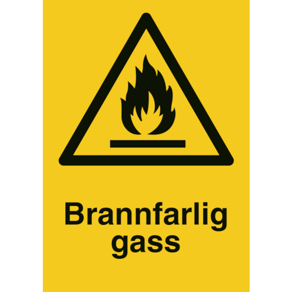 Brannfarlig gass - Fareskilt ISO 7010 W021