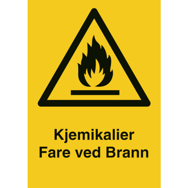 Brannfarlige materialer - Fareskilt ISO 7010 W021