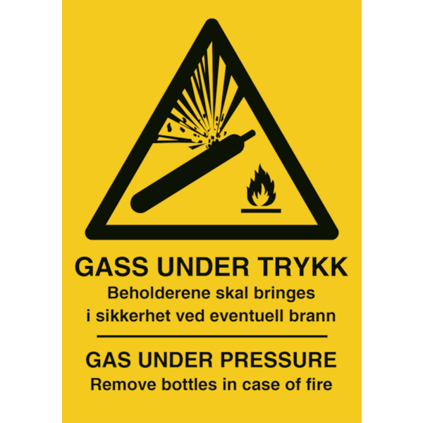 Gass under trykk - Fareskilt ISO 7010 W029