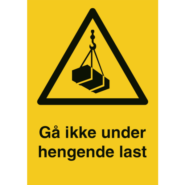 Advarsel for hengende last - Fareskilt ISO 7010 W015