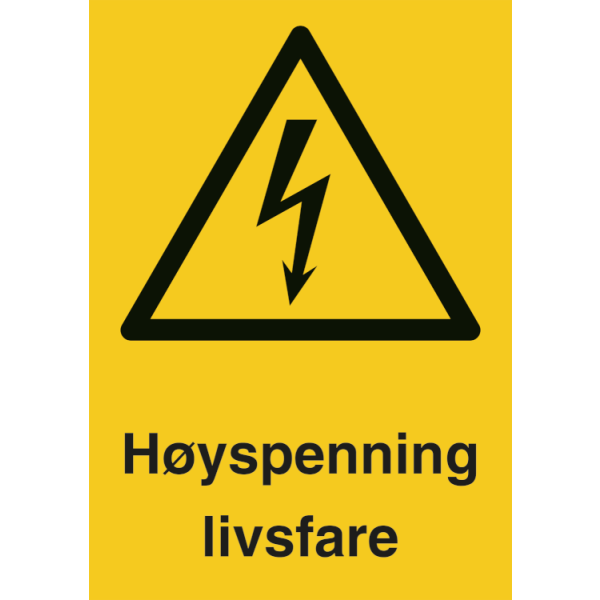 Advarsel høyspenning - Fareskilt ISO 7010 W012