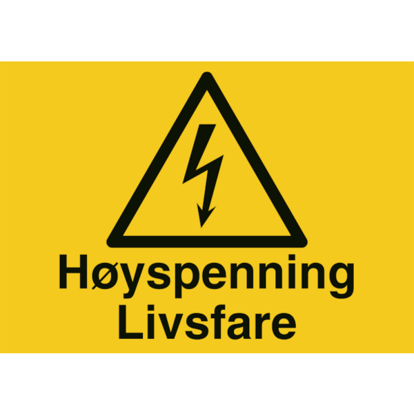 Høyspenning livsfare - Fareskilt ISO 7010 W012