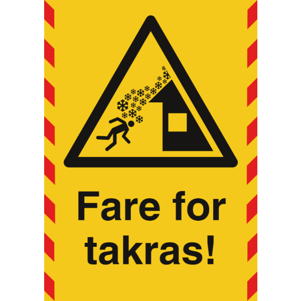 Fare for takras! - Fareskilt ISO 3864