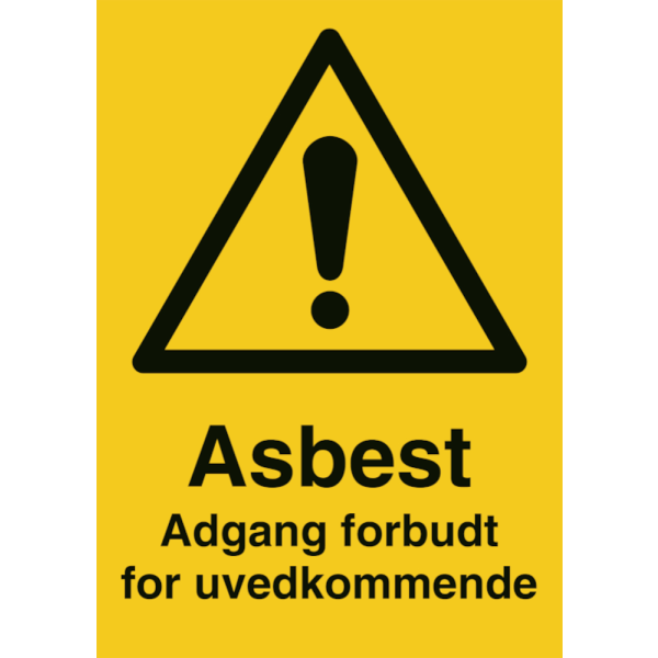 Asbest - adgang forbudt - Fareskilt ISO 7010 W001