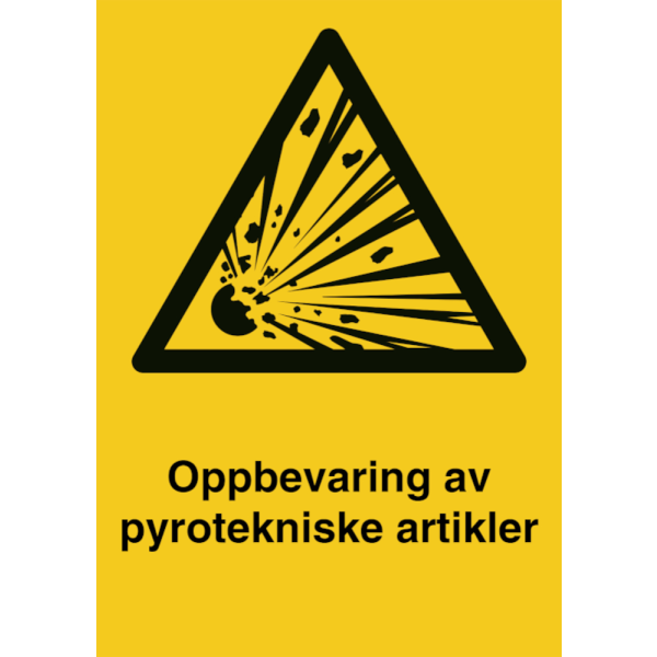 Advarsel om eksplosive stoffer - Fareskilt ISO 7010 W002
