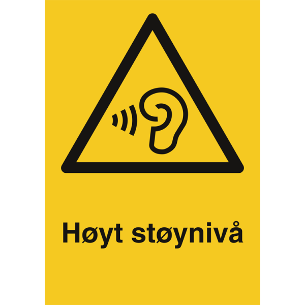 Advarsel om høyt støynivå - Fareskilt ISO 7010 W087