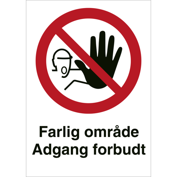 Farlig område adgang forbudt - Forbudsskilt ISO 3864