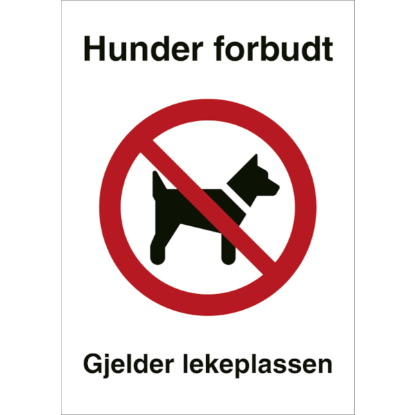 Hunder forbudt - Forbudsskilt - Refleks Alu - 297 x 210 mm (A4)