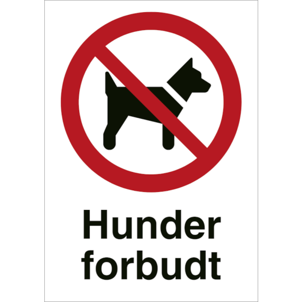 Hunder forbudt - Refleks alu. - A4