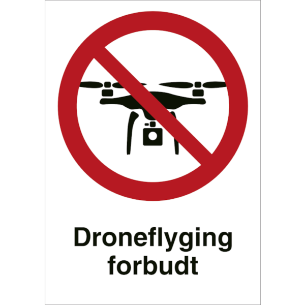 Droneflyging forbudt - Forbudsskilt ISO 3864
