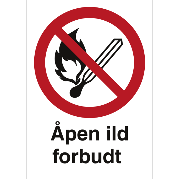 Åpen ild forbudt - Forbudsskilt ISO 7010 P003