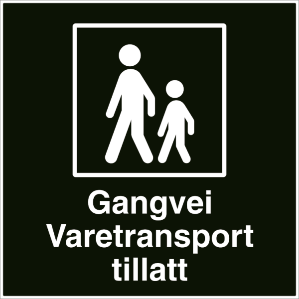 Gangvei Varetransport tillatt - Refleks alu-sandwichplate - 500 x 500 mm