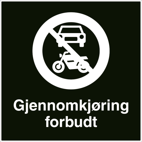 Gjennomkjøring forbudt - Refleks alu-sandwichplate - 500 x 500 mm