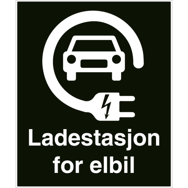 Ladestasjon for elbil - Refleks alu-sandwichplate - 500 x 600 mm