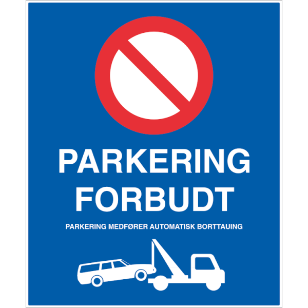 Parkering forbudt - Refleks alu-sandwichplate - 600 x 500 mm