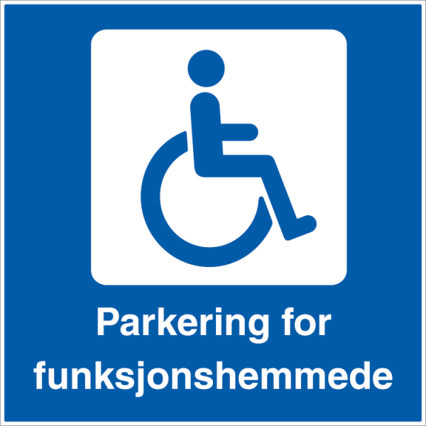 Parkering for funksjonshemmede - Refleks alu-sandwichplate - 500 x 500 mm