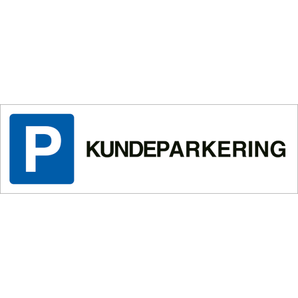 Kundeparkering - Refleks alu-sandwichplate - 150 x 500 mm