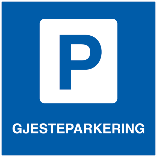Gjesteparkering - Refleks alu-sandwichplate - 500 x 500 mm