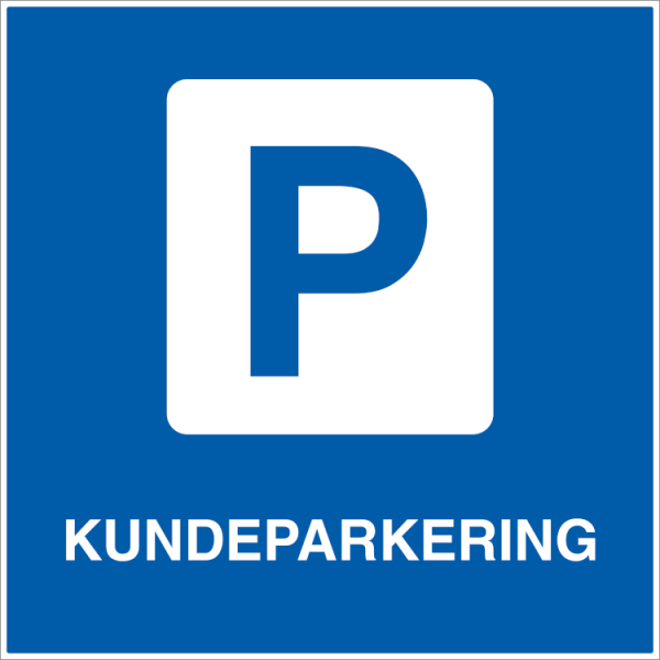 Kundeparkering - Refleks alu-sandwichplate - 500 x 500 mm