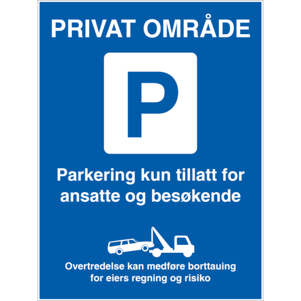 Private område - Refleks alu-sandwichplate - 800 x 600 mm