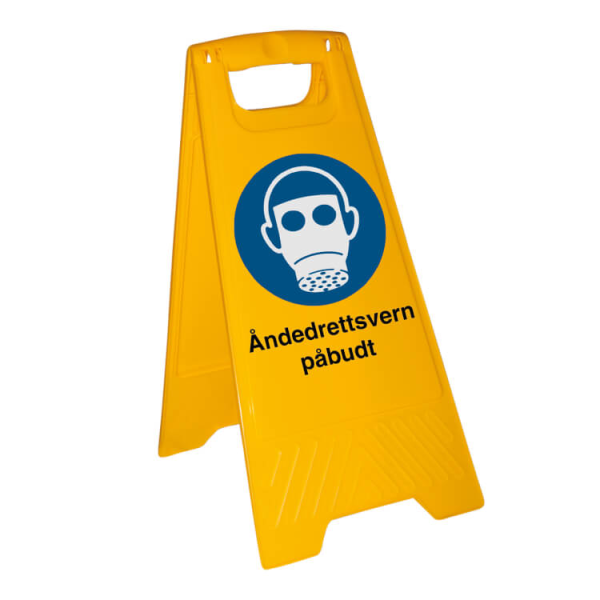 Åndedrettsvern påbudt skilt - Plast - 600 x 300 mm