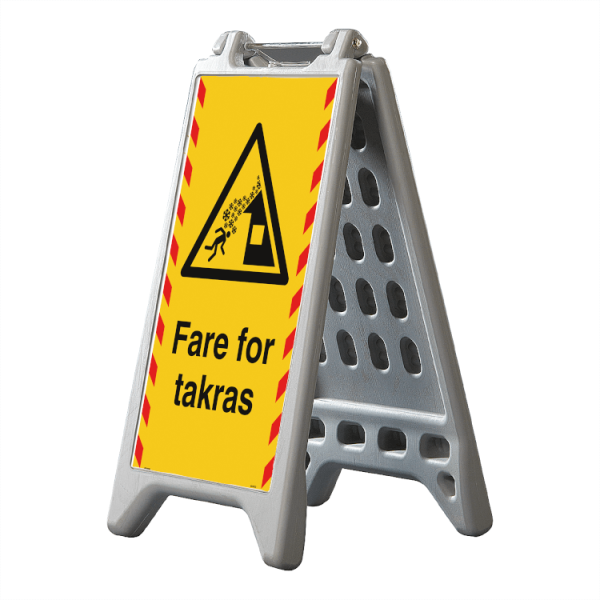 Fare for takras frittstående utendørsskilt – reflekterende plast 750 x 410 mm